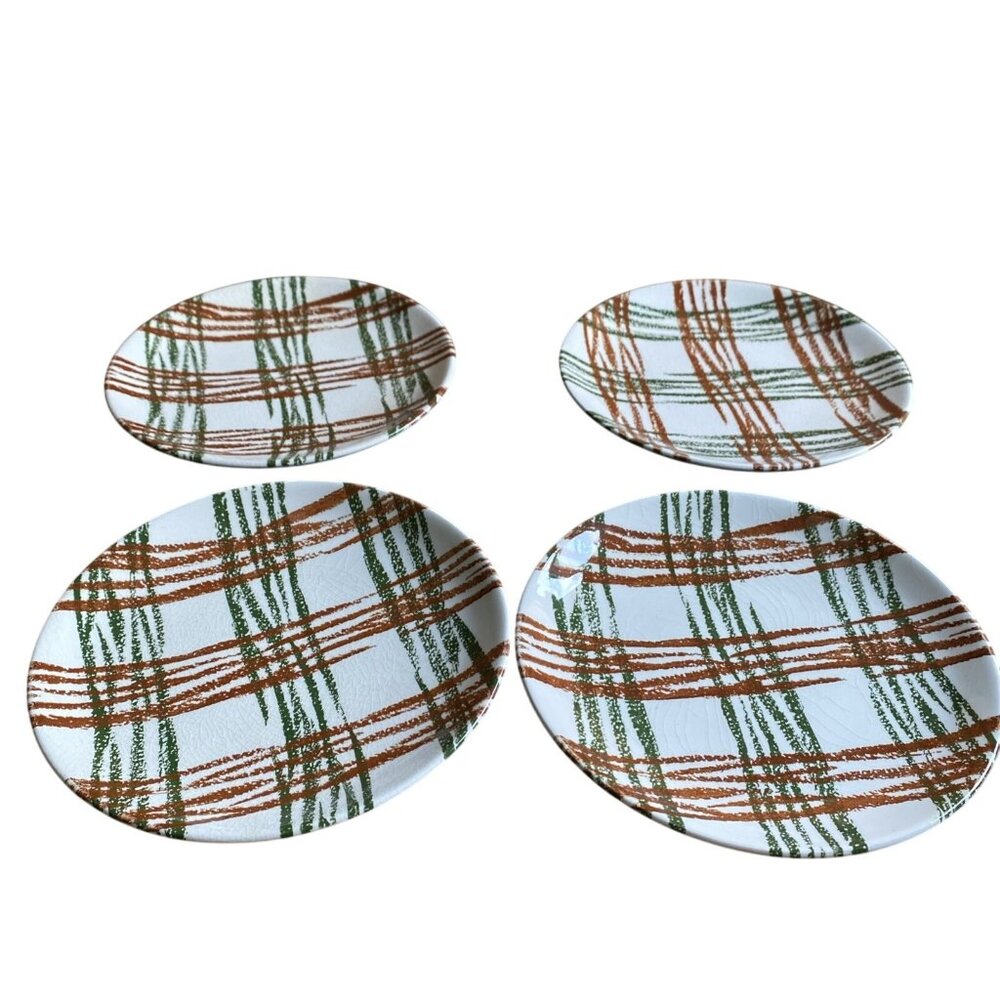 Oxford China Co Annie Laurie Plaid Bread & Butter Plates MCM 6.5" Set Of 4 Pre-O